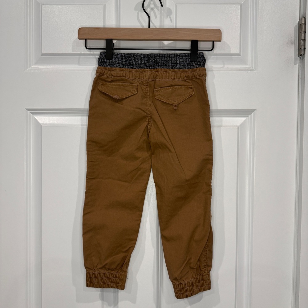 Sonoma Goods For Life Boys Brown Utility Jogger Pants Size 4 Elastic Waist - Picture 4 of 7